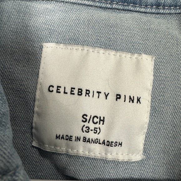 Celebrity Pink Denim Romper Jumpsuit 80’s Retro Jean One Piece Sz S - Picture 3 of 5